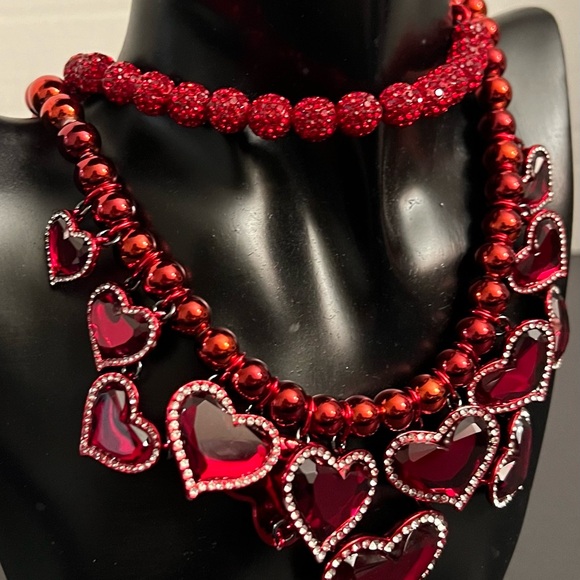 Betsey Johnson Vibrant Red Heart Necklace - Picture 14 of 16